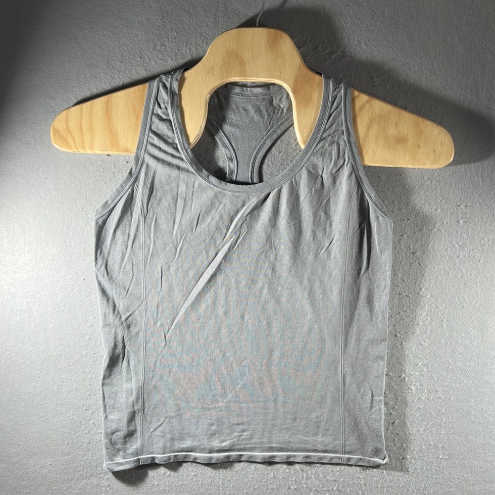 948 | Fabletics Seamless Ribbed Racerback Athletic Tank Top Gray Womens S